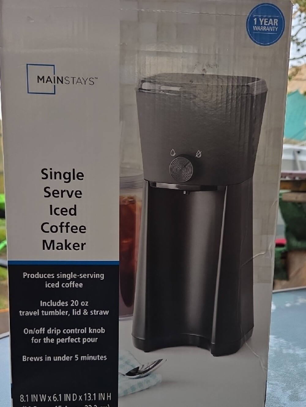 Mainstays Black Single-Serve Iced Coffee Maker